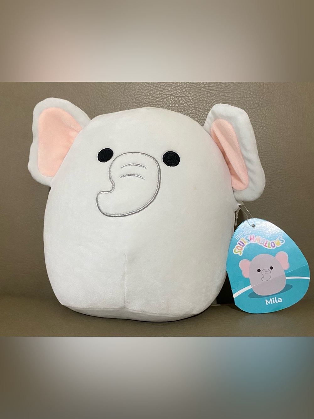 Squishmallows White & Pink Elephant Mila Plush